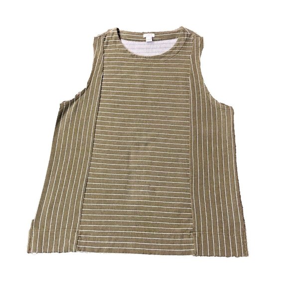 J Crew Blouse Womens L Used Striped Sleeveless - Picture 5 of 16